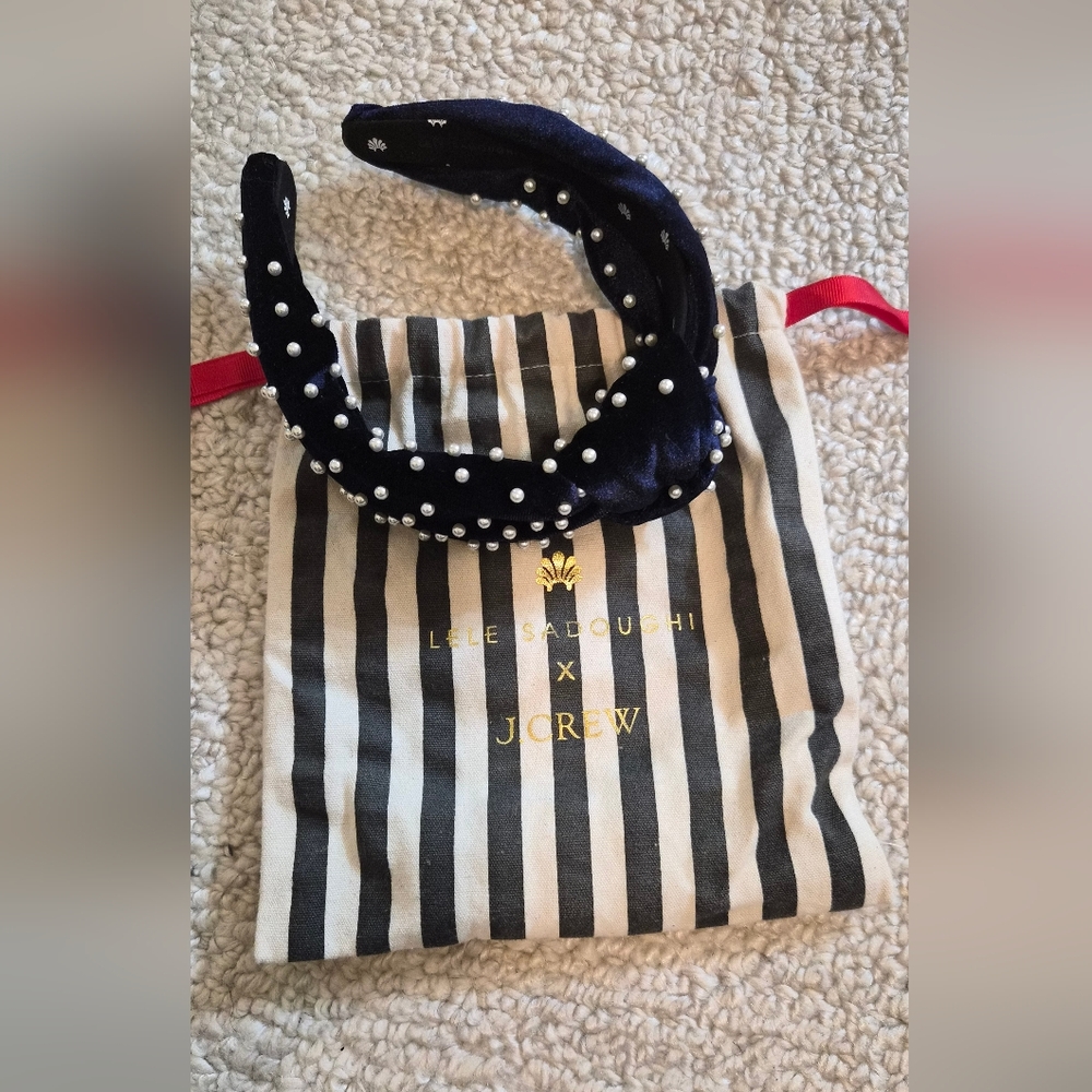 Lele Sadoughi Black Pearl Embellished Headband